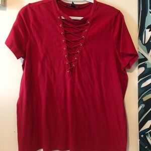 Lace up going out tshirt